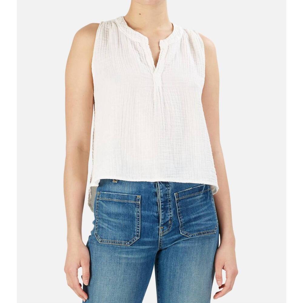 NEW NSF nepore drapy sleeveless top in white